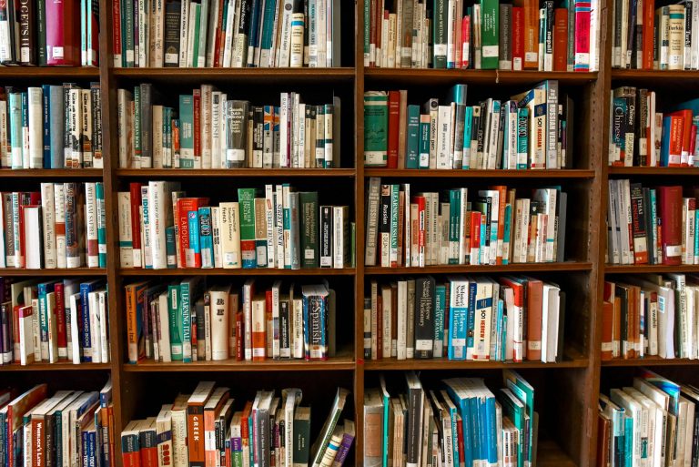 image représentant l'expression et la cuture générale via une bibliothèque de livres